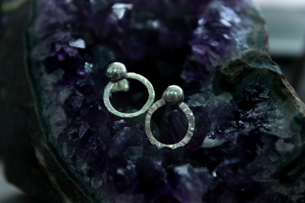 Full Moon Silver Earrings