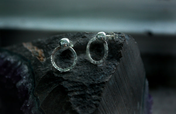 Full Moon Silver Earrings