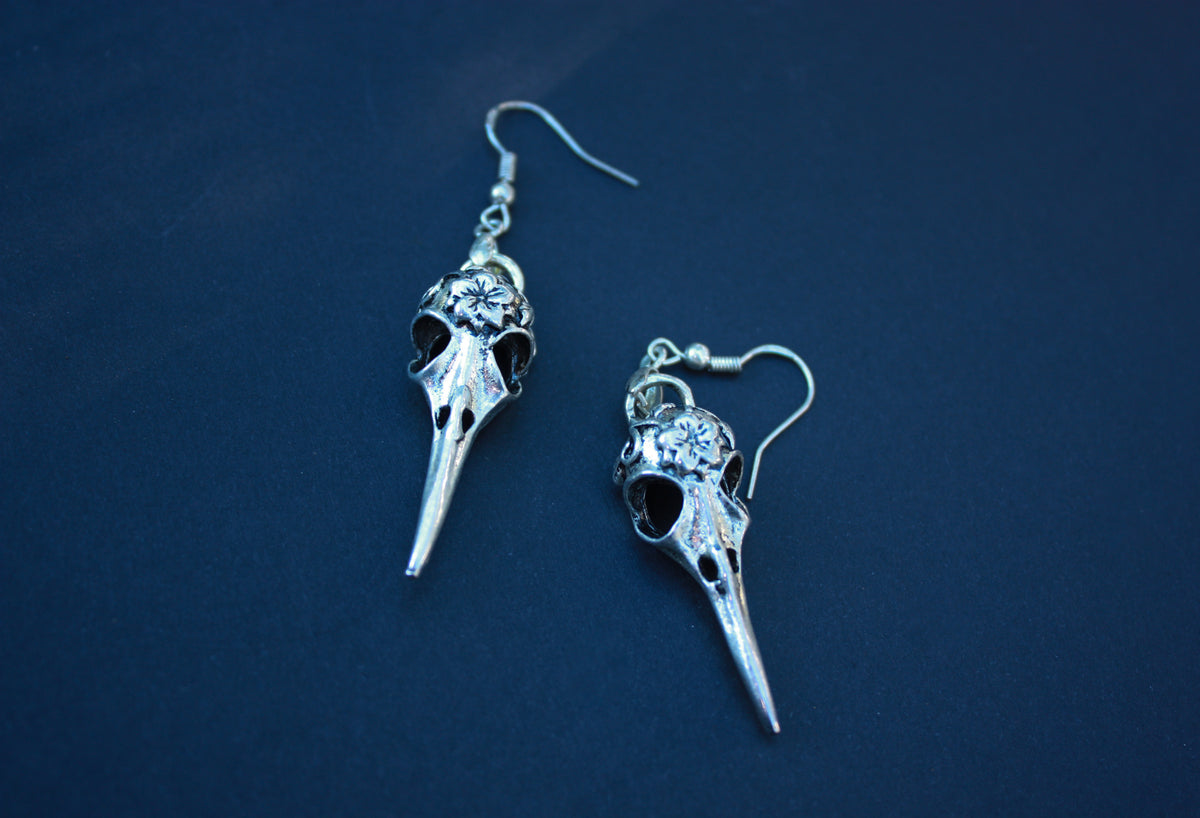 Humming Bird Skull Earrings