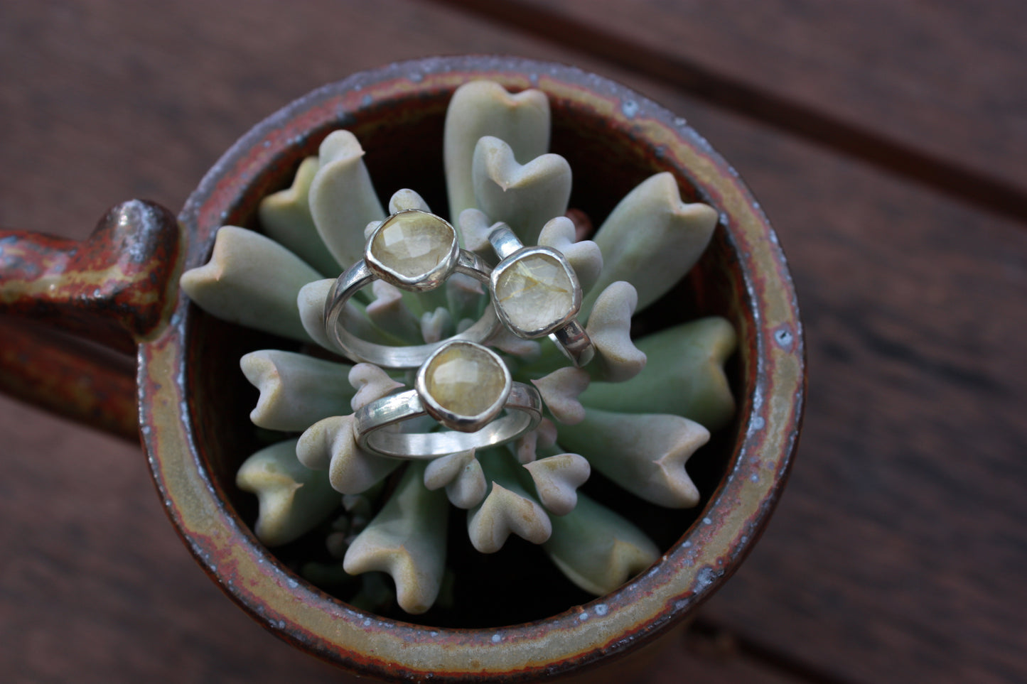Rutilated Quartz Stacking Ring