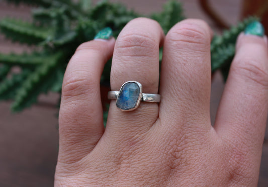 Rainbow Moonstone Stacking Ring