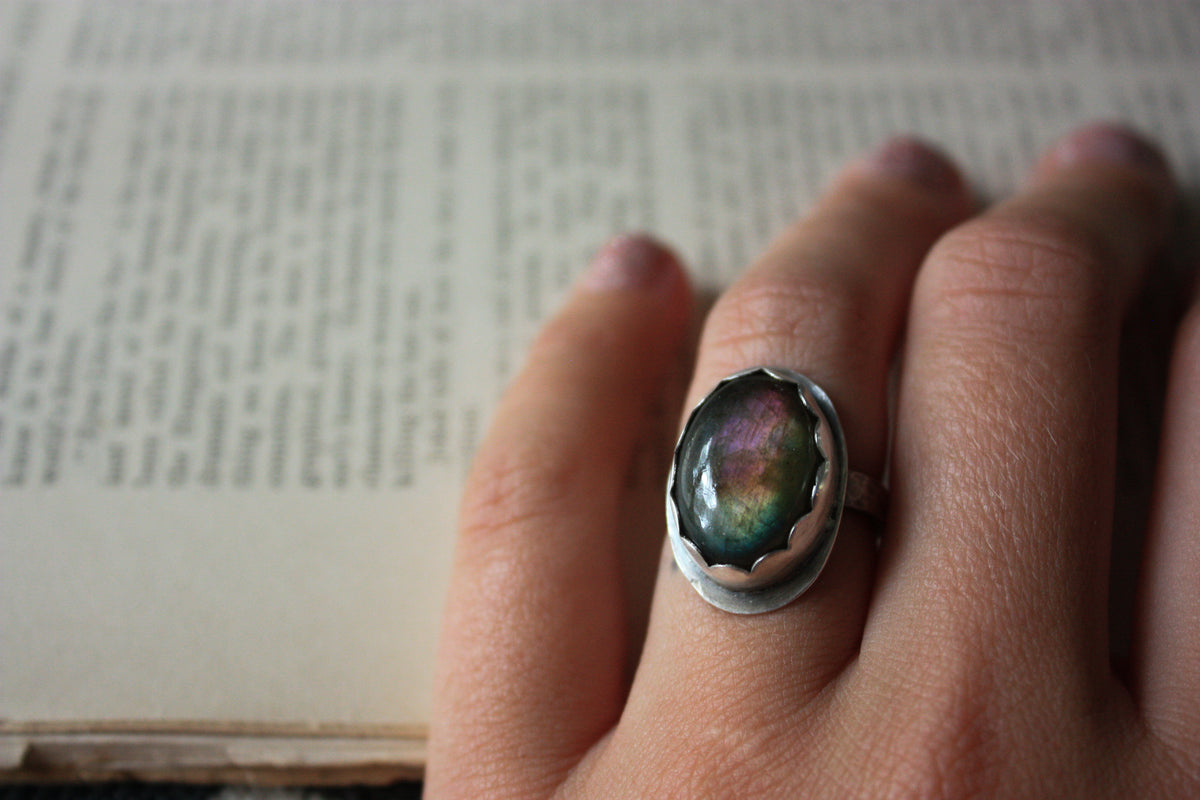 Textured Labradorite Ring