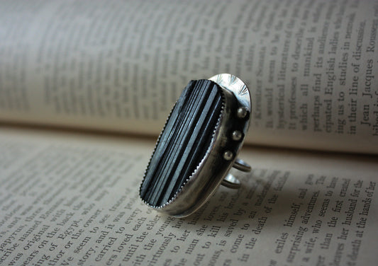 Black Tourmaline Statement Ring