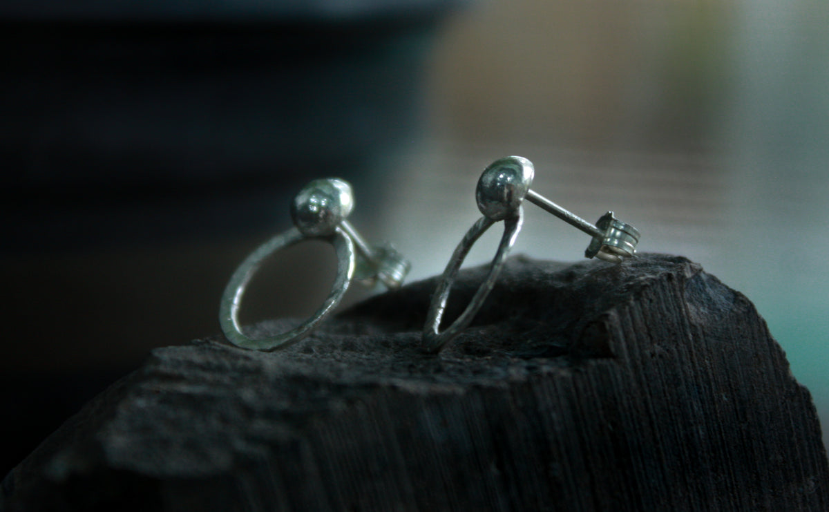 Full Moon Silver Earrings