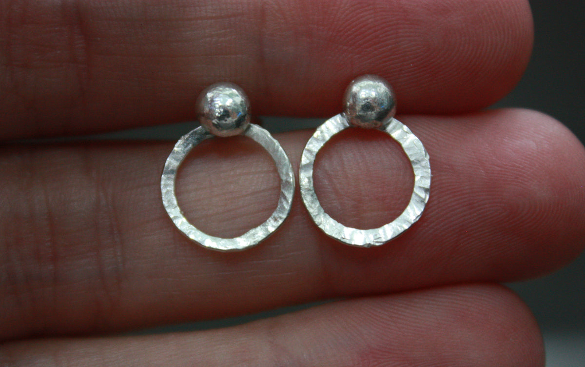 Full Moon Silver Earrings