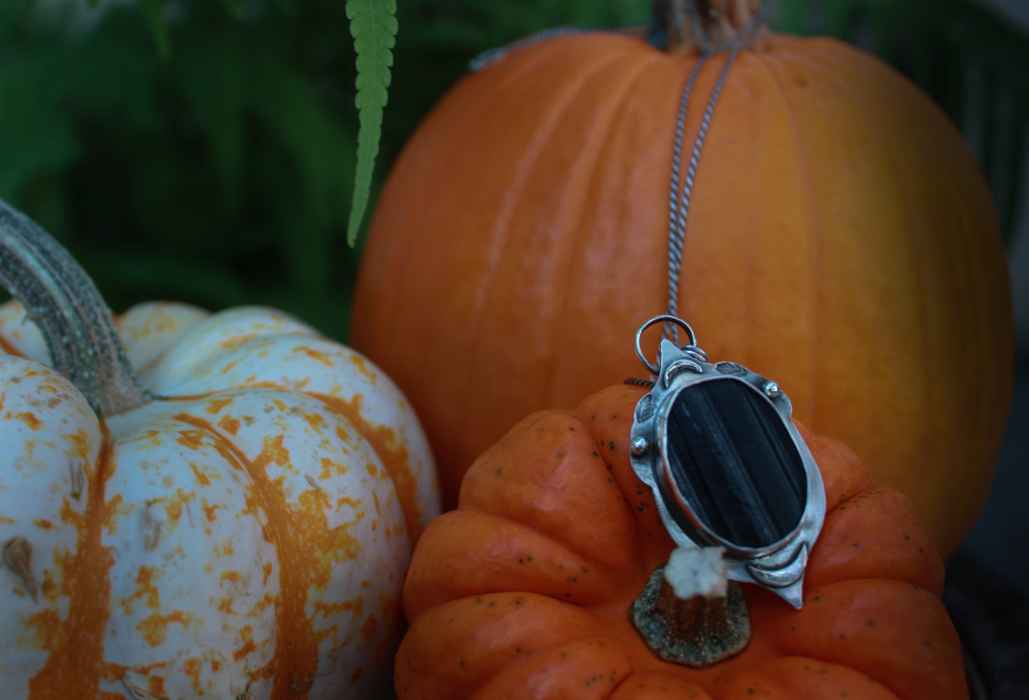 Black Tourmaline Beatle Necklace