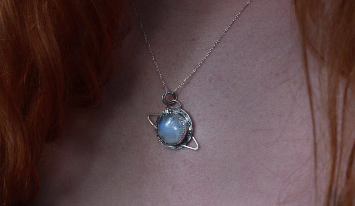 Saturn Moonstone Necklace