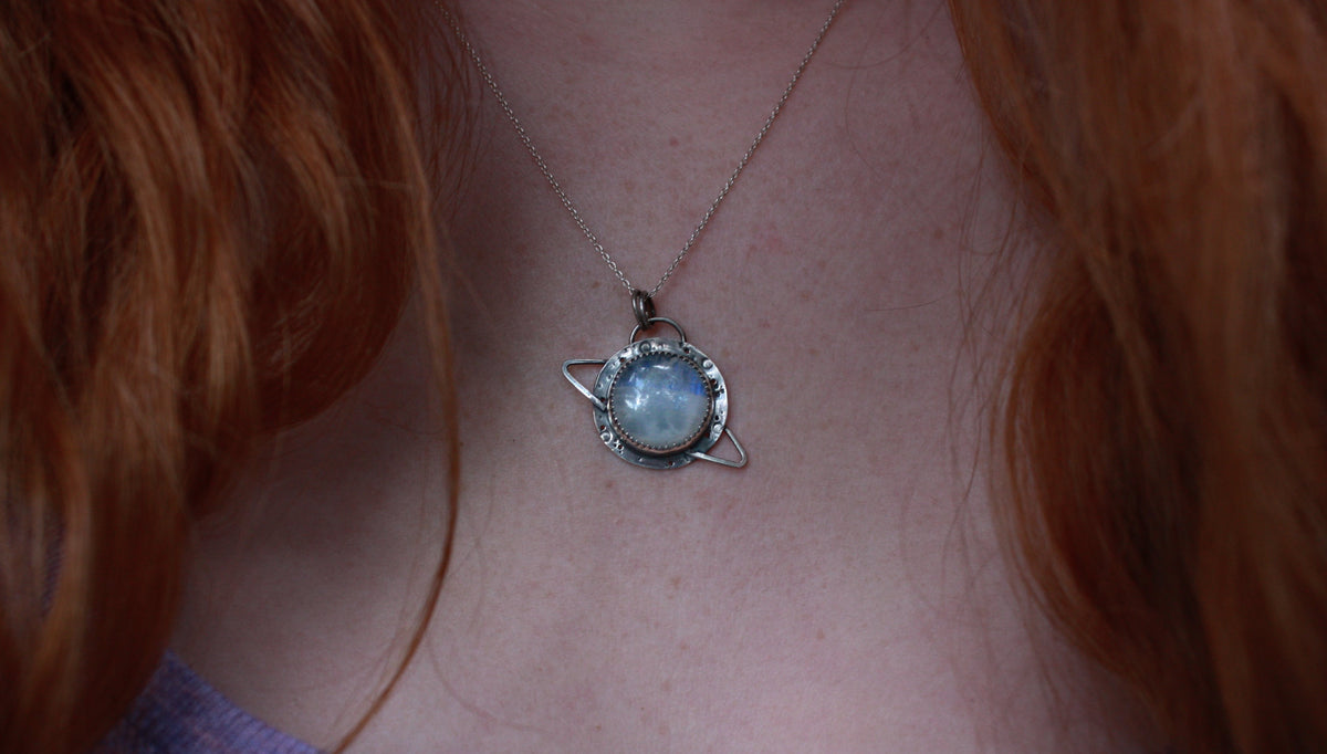 Saturn Moonstone Necklace