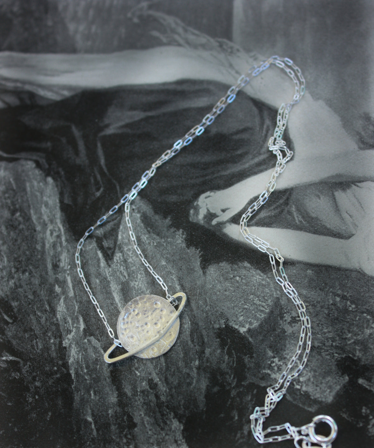 Silver Saturn Necklace