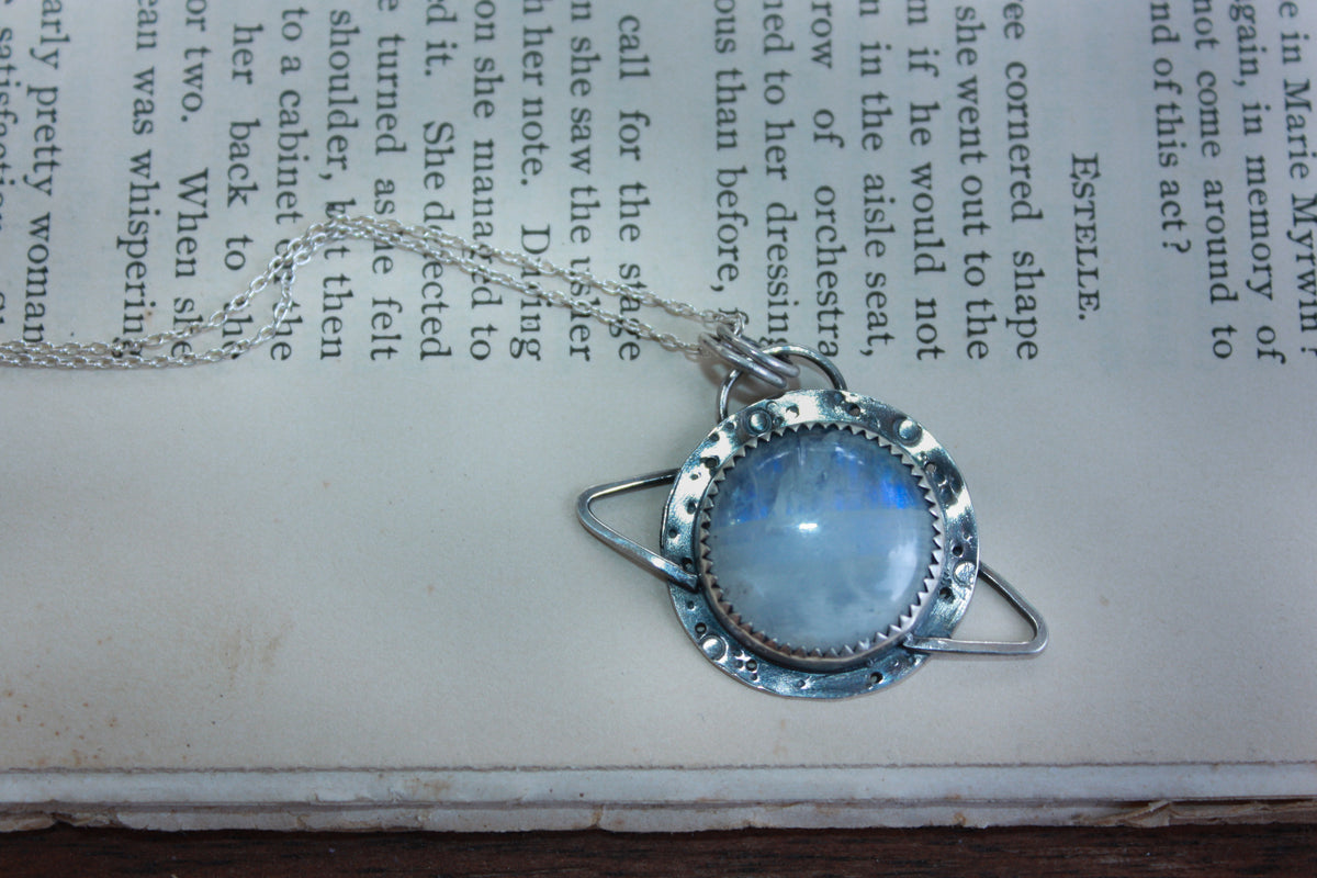 Saturn Moonstone Necklace
