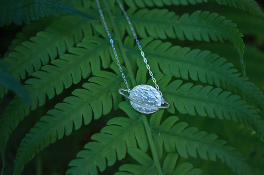 Silver Saturn Necklace