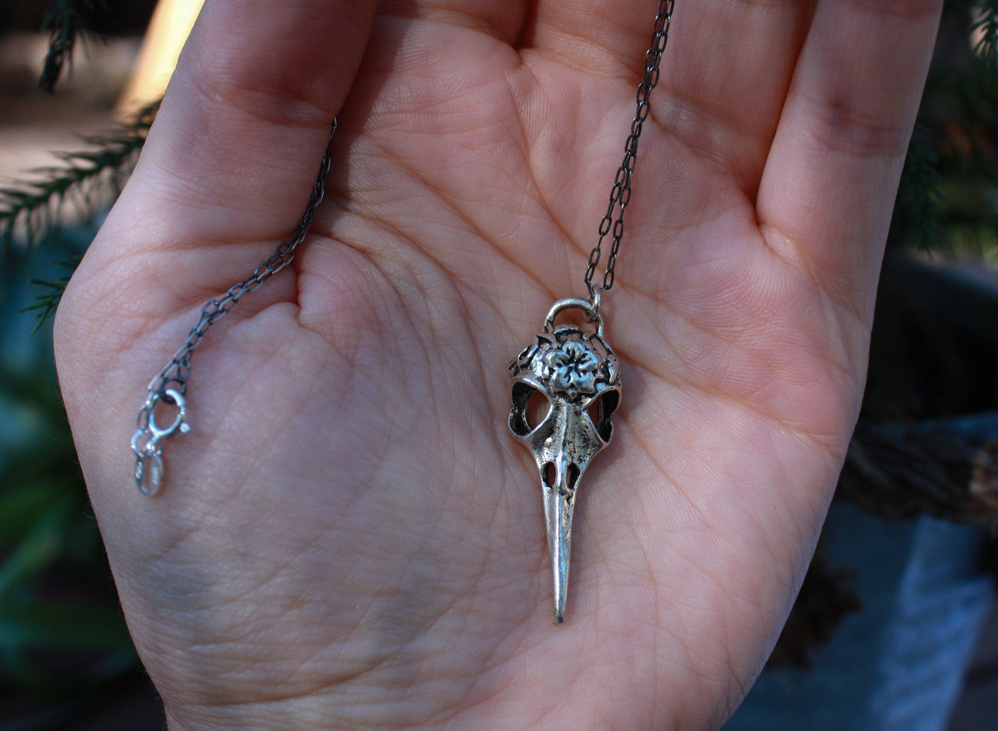 Humming Bird Skull Necklace