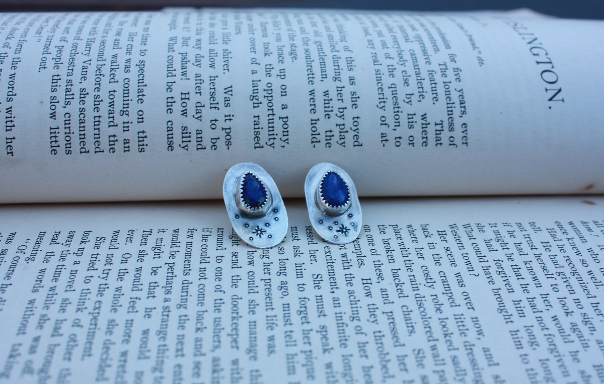 Lapis Lazuli Starry Earrings