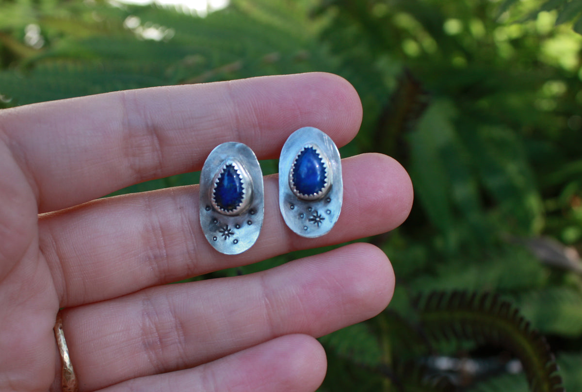 Lapis Lazuli Starry Earrings